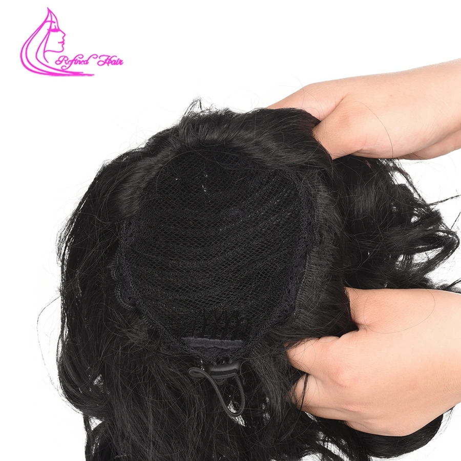 Утонченные короткие волнистые волосы с 2 зажимами в хвосте искусственные