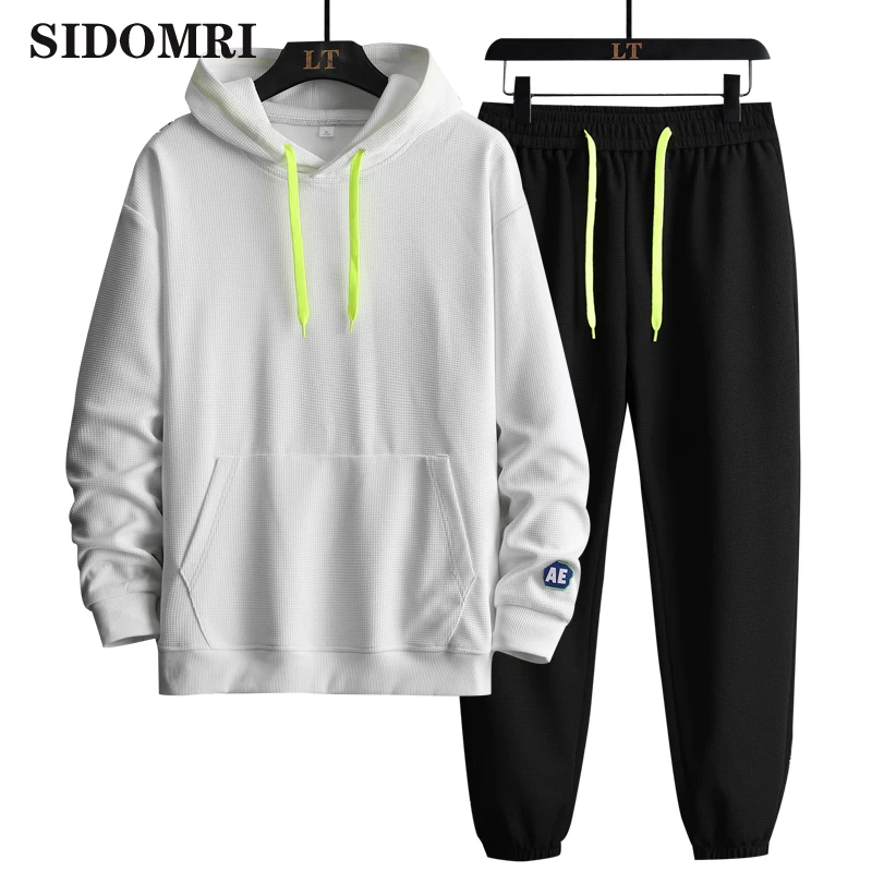 

Мужской повседневный спортивный костюм с капюшоном, Повседневная вафельная шапка с капюшоном для студентов, одежда для осени