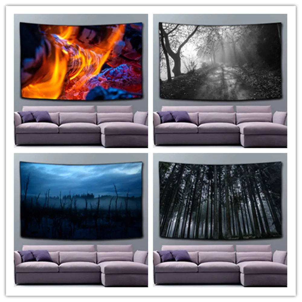 

Fashion Dreamly Tapestry Wall Hanging Blanket Night Moon Tree Dorm Home Decor Beach Towel Wall Carpet Cloth Yoga Mat