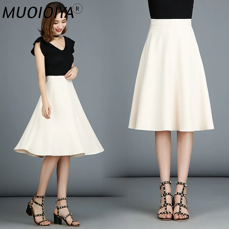 

Women Elegant OL Skirt Ladies Vintage A Line Fashion Party Office Ladies Skirts Solid New Fashion High Waist Long Skirts Female