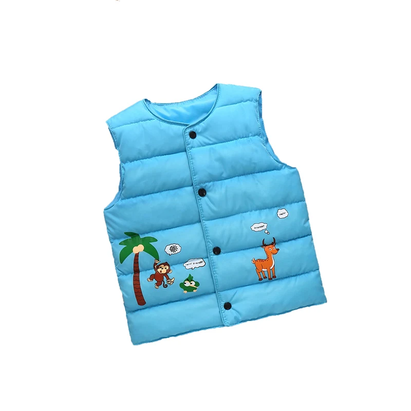 2019 Brand New Infant Kids Baby Girl Boy Printed Vest Down Button Jacket Waistcoat Coat Winter Thick Warm Outwear 2-7T | Детская одежда