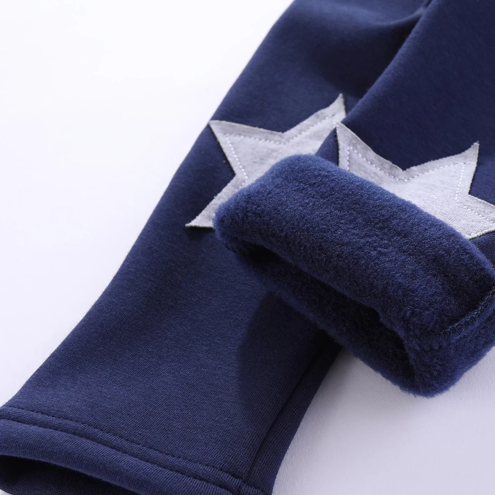 

Mudkingdom Little Boys Pants Star Fleece Kids Autumn Winter Keep Warm Leggings Thicken Pencil Pants Children Trousers