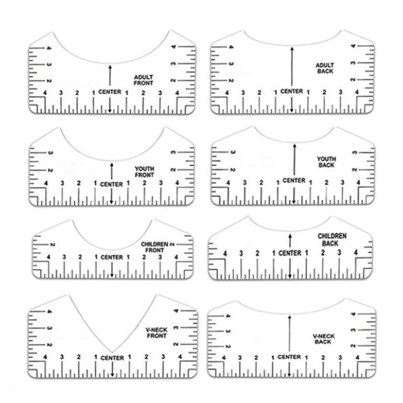 

8Pcs T-Shirt Alignment Ruler V Neck for Guiding T-Shirt Design Rulers DIY Drawing Template Craft Tool, DIY Craft Tool