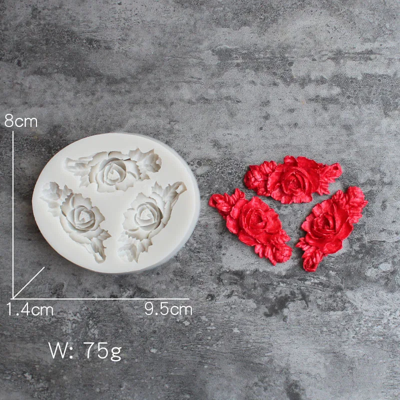 Трехмерная силиконовая форма в форме сердца роза гвоздика шоколадная для мыла