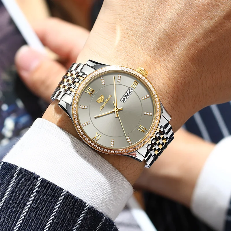 

JSDUN mens watch waterproof automatic mechanical wristwatch Top Brand luxury movement sapphire glassic retro Diamond Watch