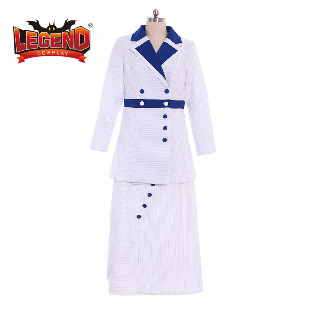 Edwardian Era cosplay costume Titanic Rose DeWitt Bukater Cosplay Costume Blue & White Jacket & Long Skirt