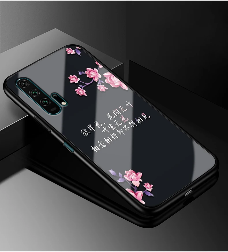 09 Для huawei Nova 5 T чехол Nova5T PC Пластиковый стеклянный чехол для телефона черный ТПУ бампер чехол для huawei Nova 5 T Nova 5 T чехол - Цвет: 09