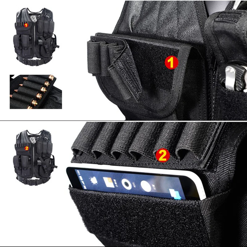 Военная охотничья жилетка CS черная камуфляжная сетка тактическая Wargame Body Molle Armor