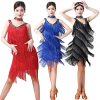 ladies party ballroom latin tango salsa dance dress fringes tassels dress women festival costumes 9 color