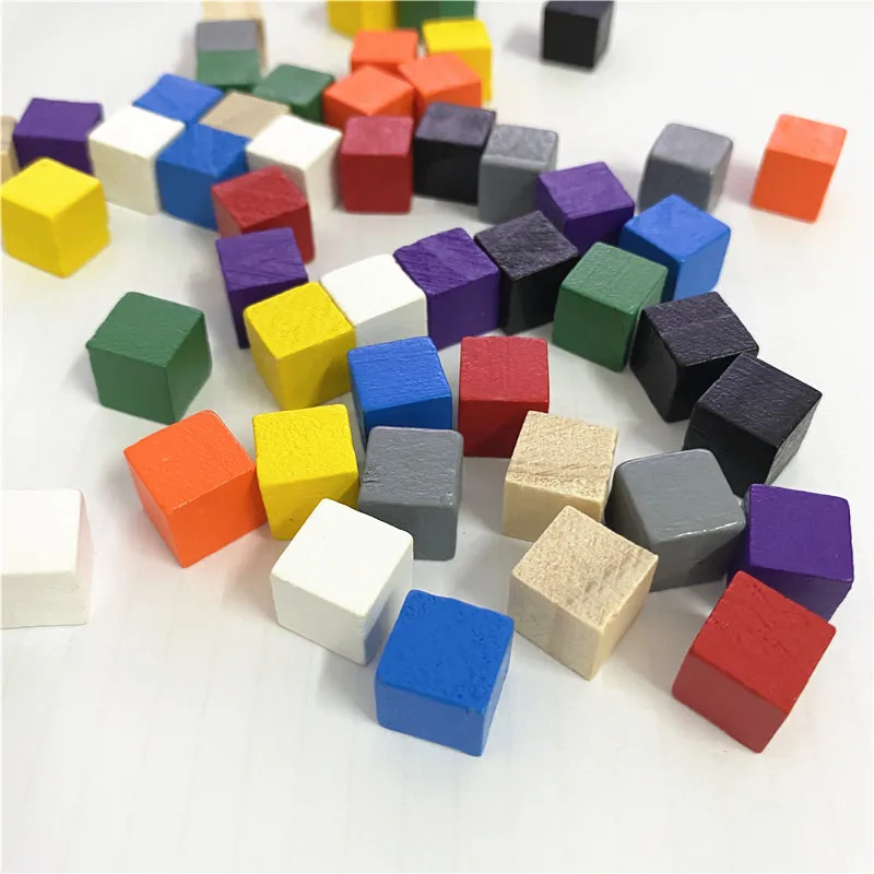 100 шт./лот 10 мм деревянные кубики красочные игральные кости шахматы углы для