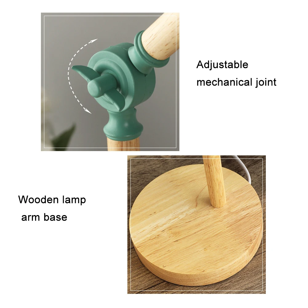 

Wrought Iron Wood LED Desk Lamp 3W/5W EU Plug LED Folding Bedside Reading Lamp Living Room Bedroom Home Decor LED Table Lamp