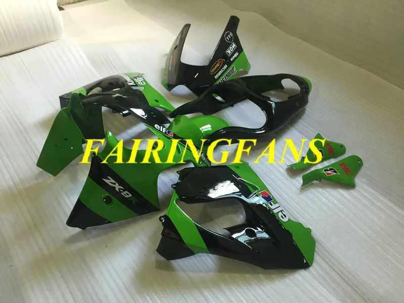 Обтекатель кузова мотоцикла для KAWASAKI Ninja ZX9R 00 01 ZX 9R 2000 2001 зеленый глянцевый черный