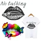 Термонаклейки на одежду с изображением сексуальных губ, красочная аппликация в виде бабочки и губ, модные термонаклейки на футболку