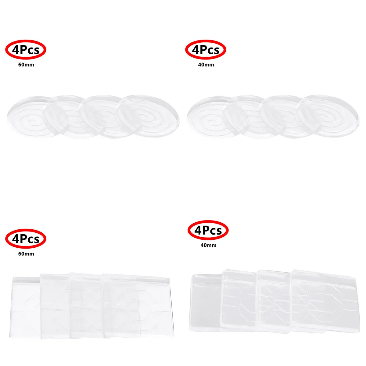 4 противоскользящие мебельные накладки для ног клейкие силиконовые домашнего