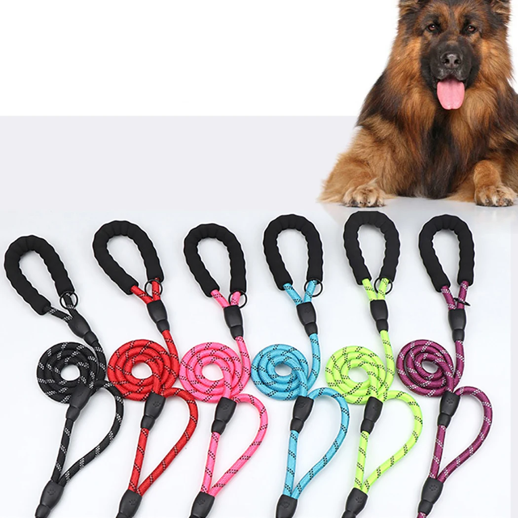 

Nylon Dog Leash Reflective Double Handles Pet Walking Training Running Leash For Large Small Pets Leashes Dogs Leash Rope