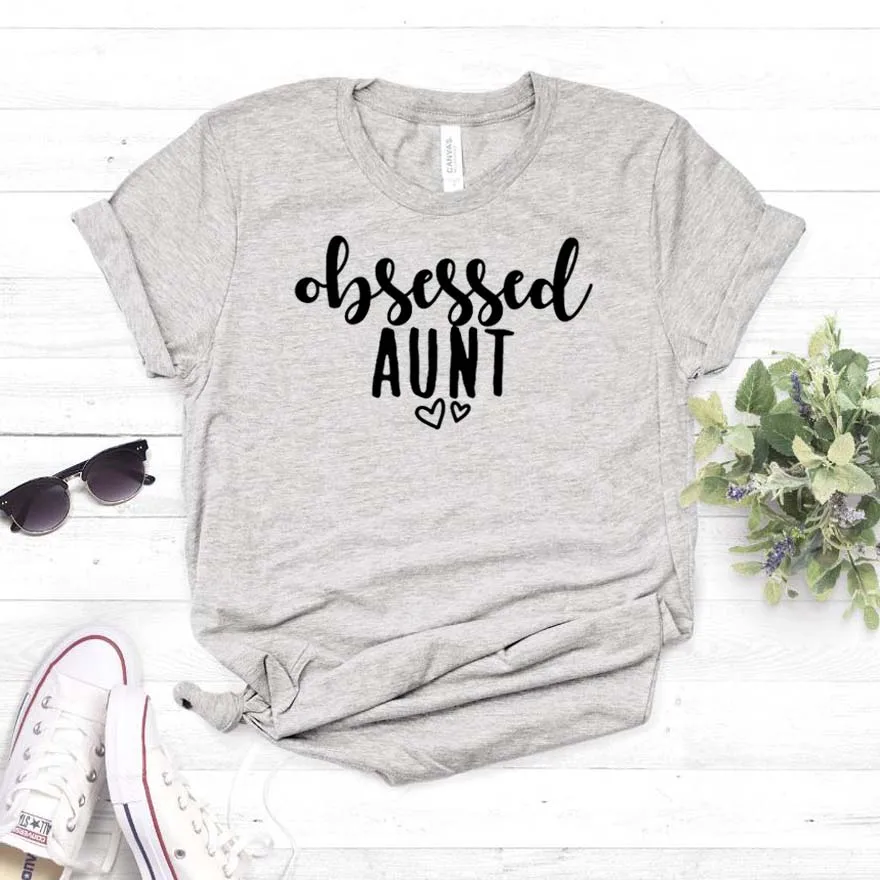 Одержимая тетей принт женские хлoпкoвaя пoвсeднeвнaя забавная футболка для