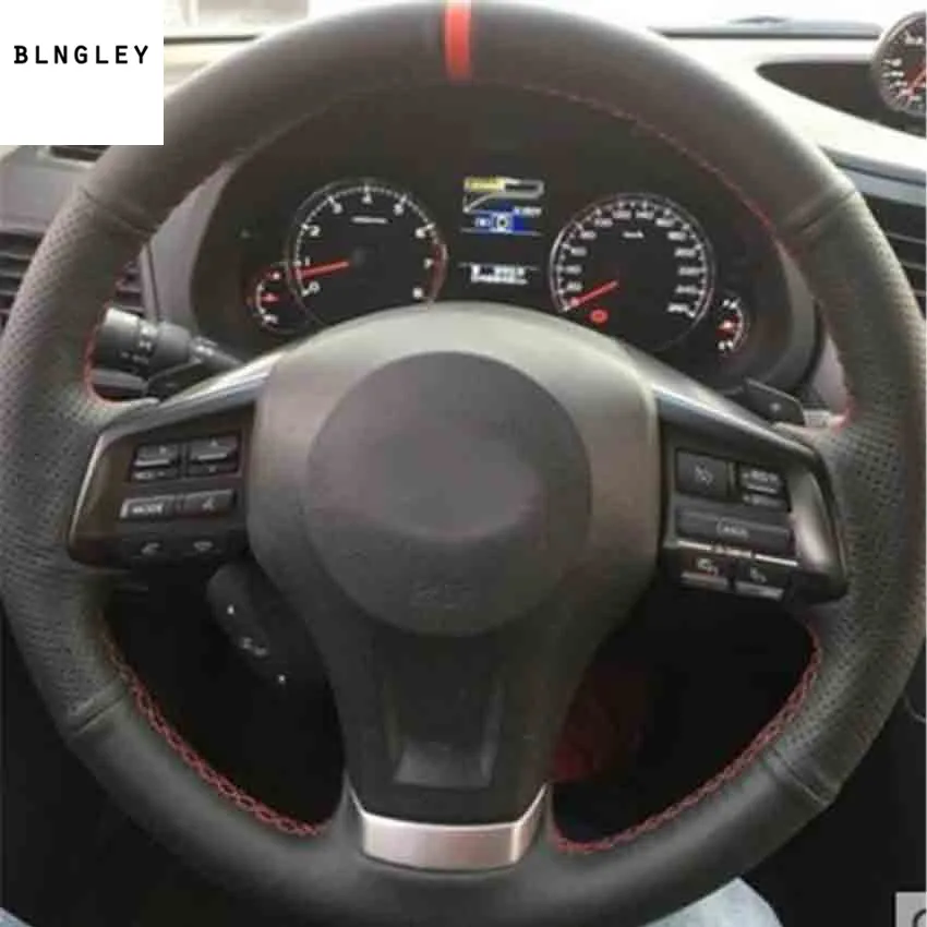 1set Sew-on leather car steering wheel cover Car accessories for 2012- Subaru XV car accessories - Название цвета: style 1