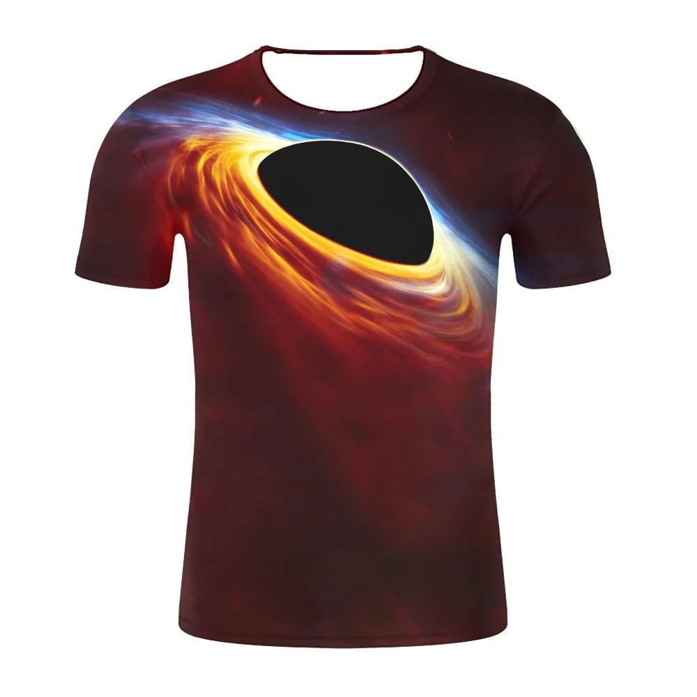 2019 Летняя мужская космическая Галактика 3D футболка черная дыра рисунок футболки