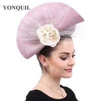 mesh veil hat wedding mesh fascinators elegant ribbon big flower solid color fascinator elegant bridal hair pins headdress