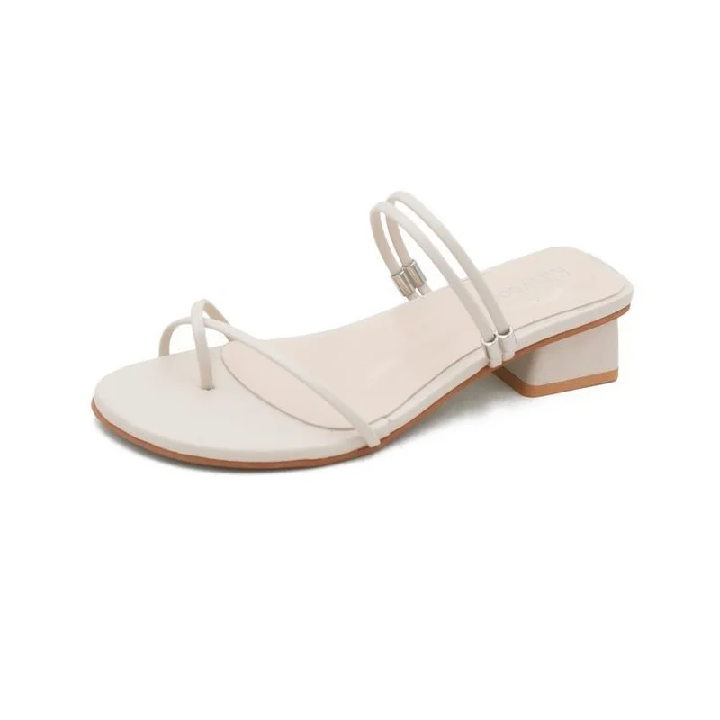 

XIXIYIPIN Fashion Narrow Band Women's Sandals Square Heel Cross-tied 2021 Summer Gladiator Casual Slides Ladies Slippers