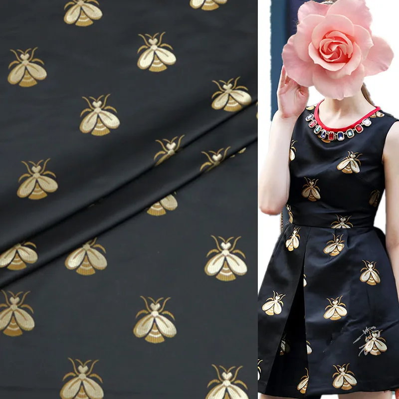 2 метра/168 см Широкий тканый жаккард ткань пчелиная парча дизайнерское платье