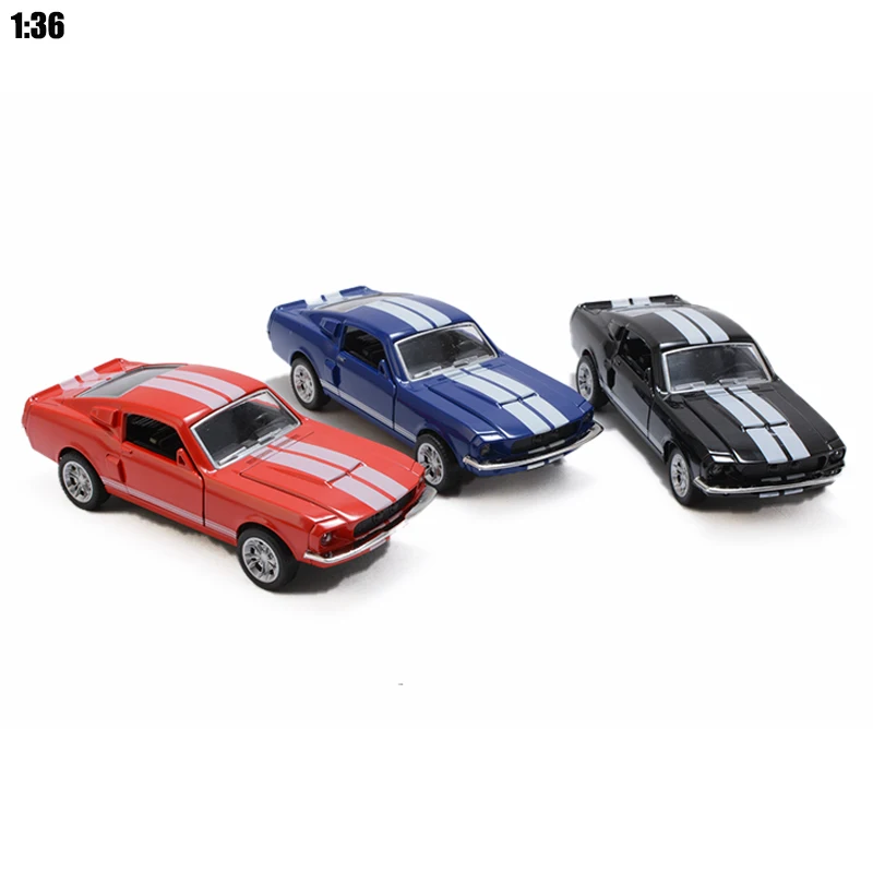 1:36 шкала статические модели Mustang 1967 GT 500 отступить игрушечный автомобиль модель