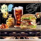 Пользовательские вкусные гамбургеры, фаст-фуд, ресторан, промышленный декор, кирпичная стена, фон, настенная 3D Бумага, закуска, бар, настенная бумага 3D