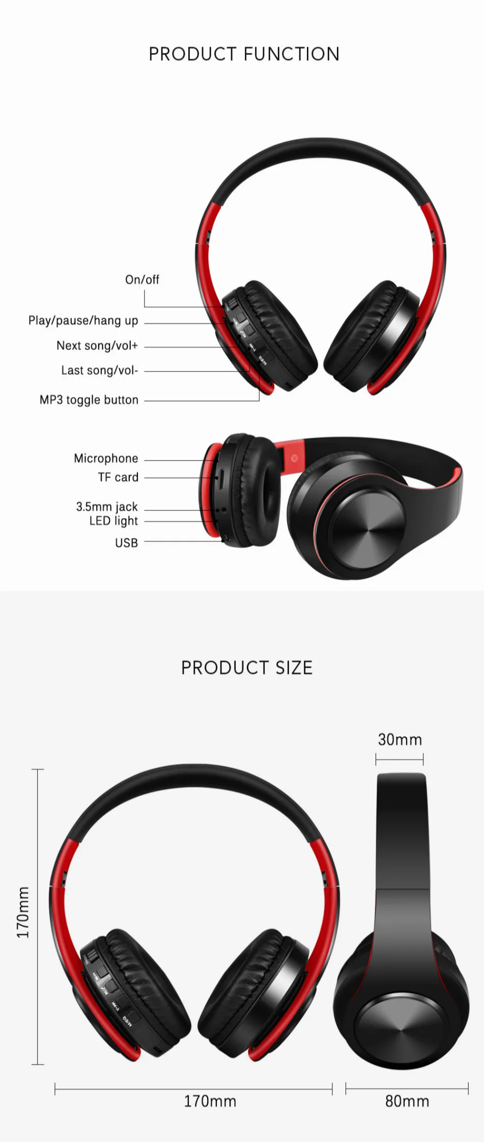 Беспроводная bluetooth-гарнитура, sd-карта, музыкальная игровая гарнитура, Бас-гарнитура, портативная зарядная гарнитура для всех bluetooth-устройств
