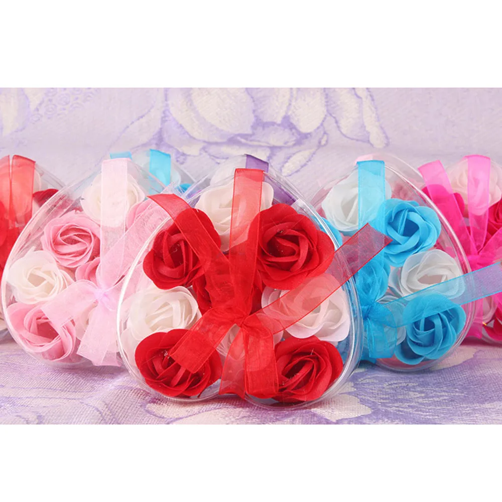 Практичный 9 шт. сердце Ароматические ванны тело в виде лепестков розы мыло