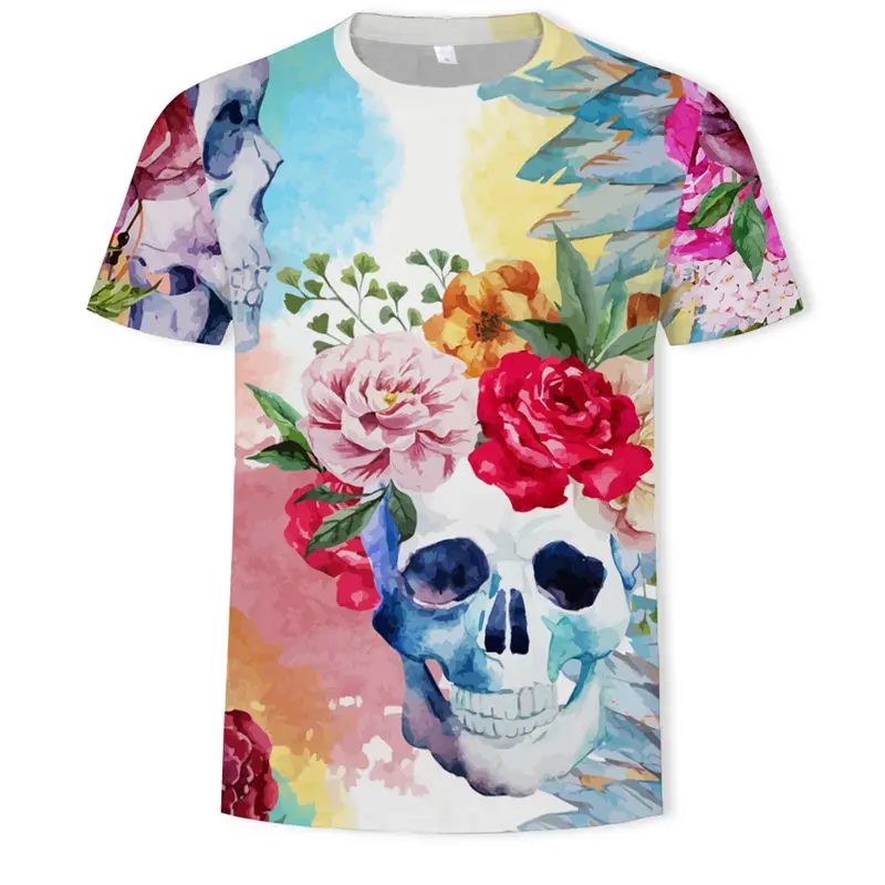 

Skull head Animals 3d tshirt Harajuku Groot 3D printing cool T-shirt male / female short-sleeved summer shirt T-shirt T-shirt