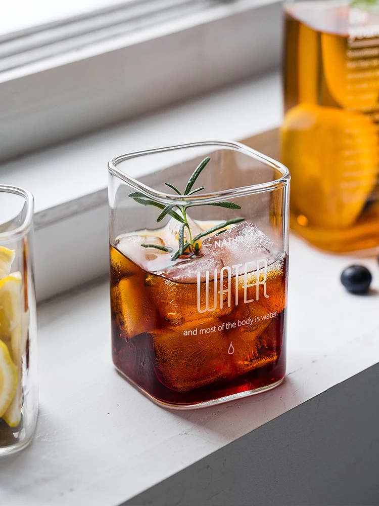 Квадратный Стакан для напитков кружки термостойкие чайные чашки стакан воды