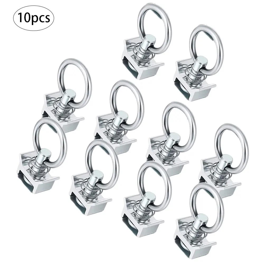 

10 шт. одинарный штуцер L-образный трек с круглым кольцом из нержавеющей стали для авиарейки может закрепить товар на грузовике полезный инст...