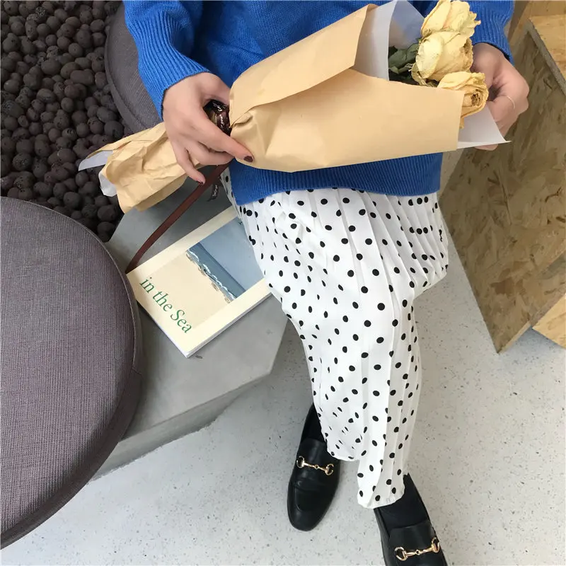 Женская юбка в горошек с высокой талией | одежда