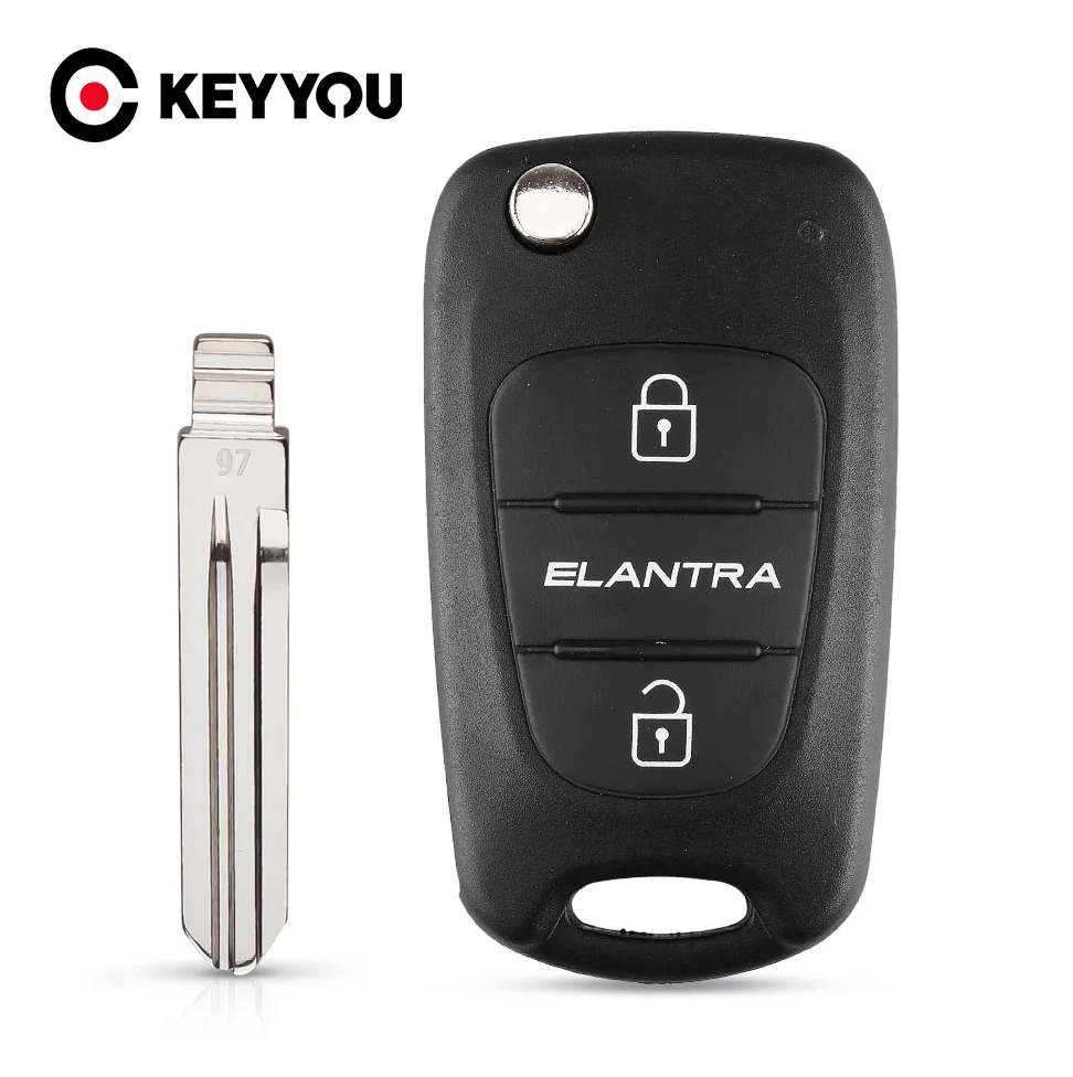 Раскладной чехол KEYYOU для дистанционного ключа с 3 кнопками Hyundai ELANTRA|for hyundai key|buttons