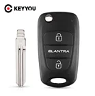 Раскладной чехол KEYYOU для дистанционного ключа с 3 кнопками для Hyundai ELANTRA