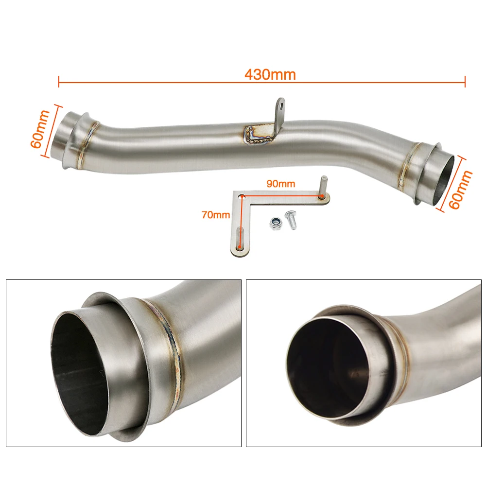 ZSDTRP For 1290 Super Duk R 2014 2015 2016 Escape Catalyst Delete Decat Pipe Motorcycle Exhaust Muffler Link Pipe enlarge