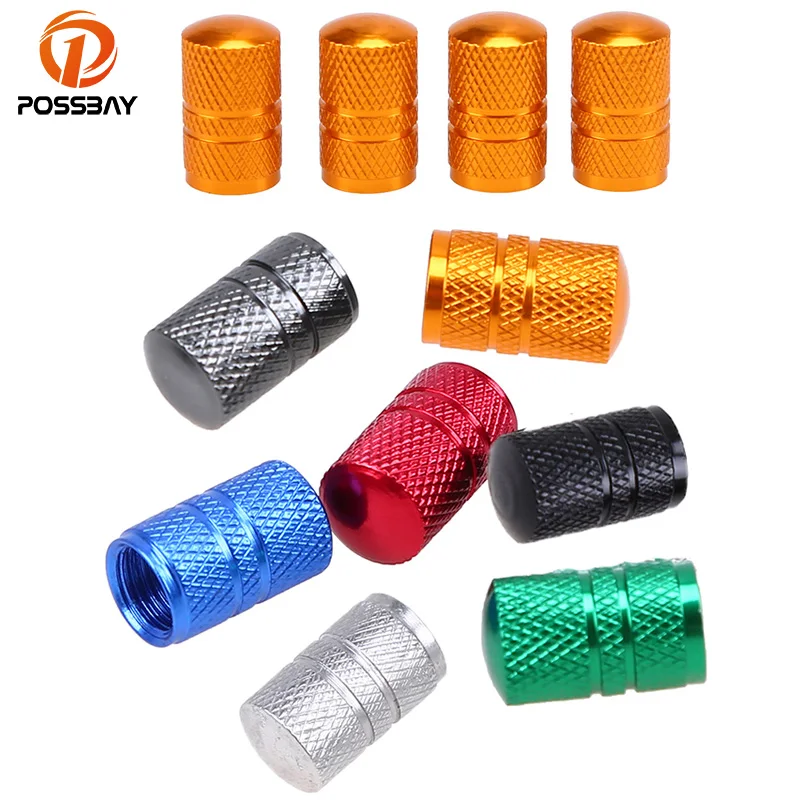 POSSBAY 4x Алюминий темно серый клапан Кепки s ступицы колеса для автомобиля