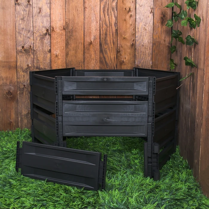 Компостер пластиковый 600 л 125 × 105 70 см чёрный |