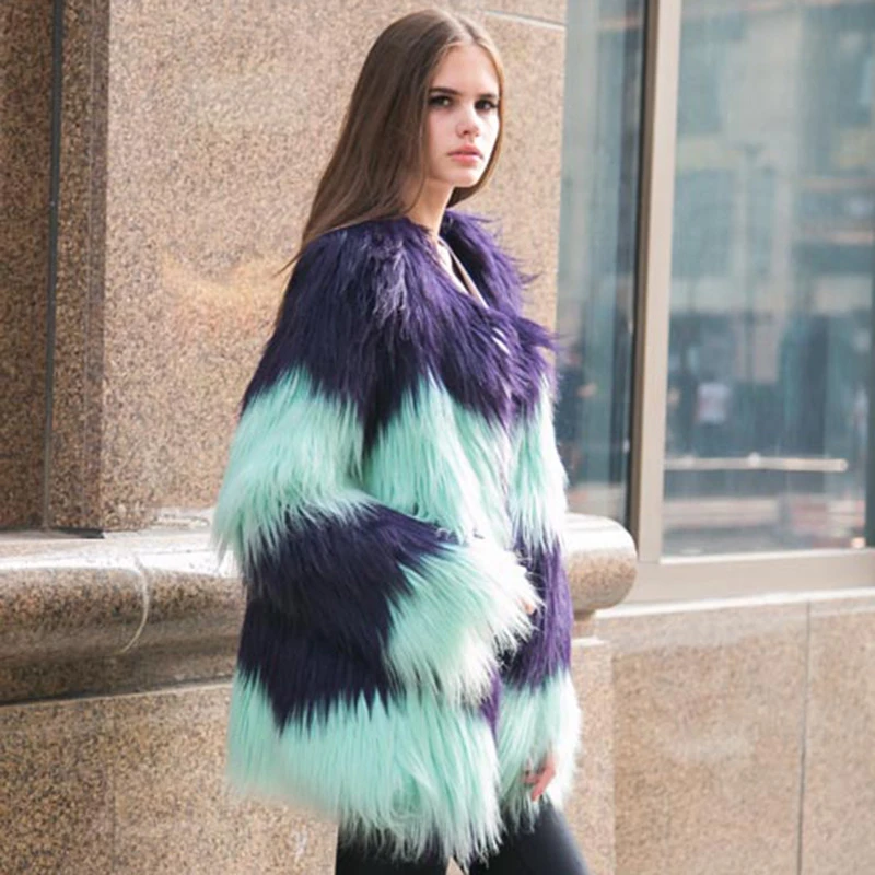 2019 сезон осень зима Новая женская пальто с мехом горный шерсть длинная куртка C