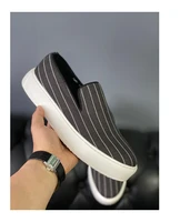 hot stripe casual shoes comforable high quality cotton men shoes loafers slip on fashion mens shoes