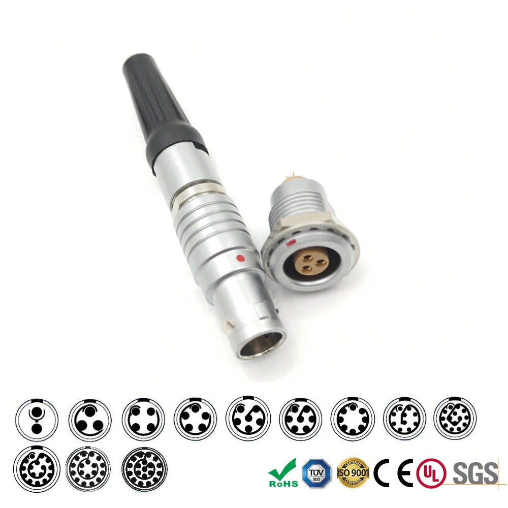 Металлический круглый разъем FGG EGG 2B 2 3 4 5 6 7 8 10 12 14 16 18 19 pin штекер и