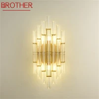 brother crystal wall%c2%a0sconce lamp modern bedroom luxury gold led design balcony decorative for home indoor corridor