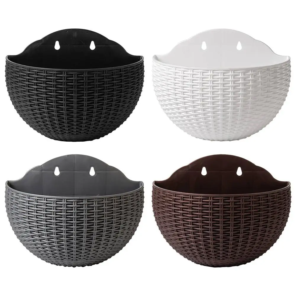 

Self Watering Solid Color Flower Pot Wall Hanging Resin Automatic Plastic Planter Durable For Garden Balcony With Hook Home Deco