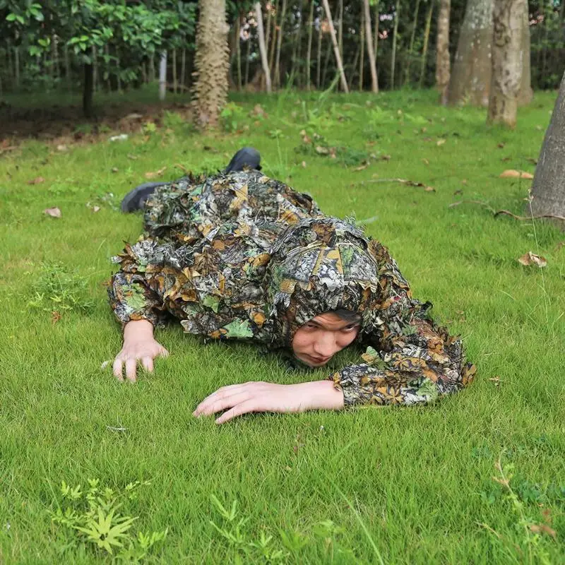 Новинка 2019 зимние костюмы Ghillie охотничья одежда с 3D листьями бионическая