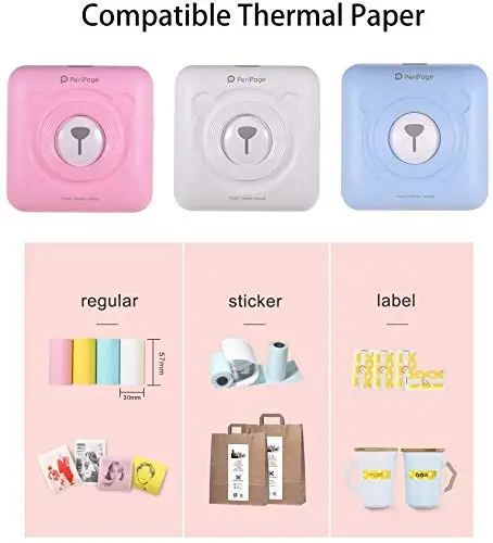 Термальный принтер Мини карманный беспроводной термопринтер BT фотография