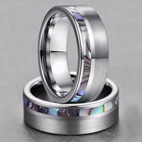 2022 new creative fashion shell grain men rings 6mm width stainless steel rings for men jewelry gift