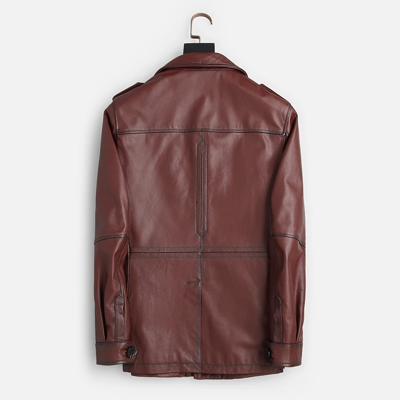 Модные осенние Куртки из натуральной воловьей кожи новинка повседневная кожаная