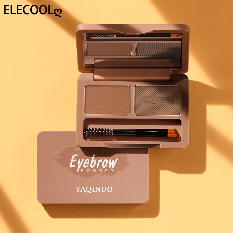 

ELECOOLDouble Color Eyebrow Powder Professional Makeup Palette Eyebrow Eye Brow Enhancers Eye Brows Shadow Make Up Brow Powder