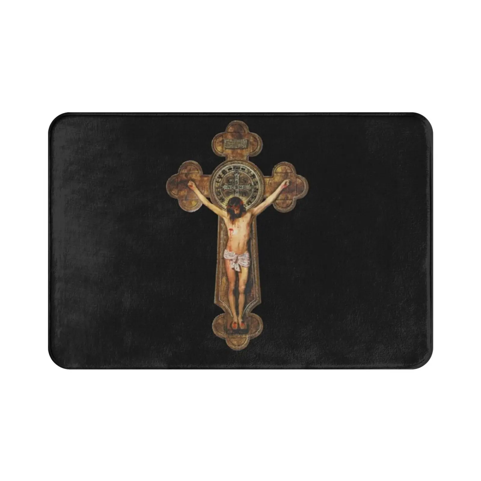 Коврик с распятием из креста Святого Бенедикта Иисусом страстью станции