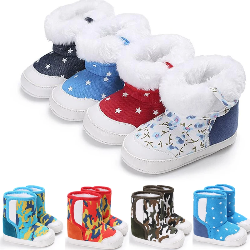 Толстые теплые зимние ботинки для малышей Зимние маленьких мальчиков и девочек с